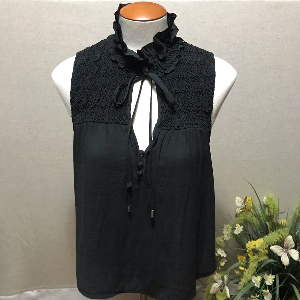 Free People Black Sleeveless Blouse XS